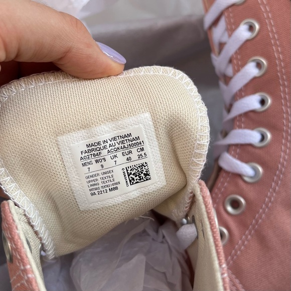 NEW Size 9 Womens Converse Chuck Taylor All Star High Canyon Dusk Pink Sneaker - Picture 8 of 9